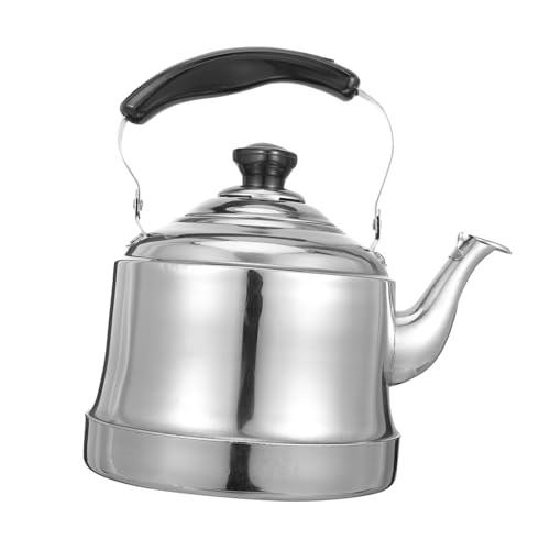 TOGEVAL Edelstahl Teekessel mit Siebeinsatz Pfeifkessel für Gas Induktionsherd Wärmeisolierter Griff Langlebiger Wasserkessel Sicherer Flötenkessel für Haus und Restaurant von TOGEVAL
