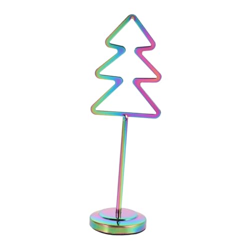 TOGEVAL Edelstahl Weihnachtsbaum Kartenhalter Multifunktionaler Memo Clip für Schreibtisch Festliche Karten und Fotopräsentation für Büro und Zuhause im Weihnachtsstil von TOGEVAL