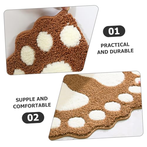 TOGEVAL Extra Weiche Mikrofaser Badematte rutschfest und Waschbar Saugfähiger Badteppich mit Anti rutsch Boden für Badezimmer Wohnzimmer und Küche Braun Praktische Fußmatte von TOGEVAL