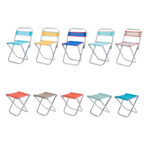 TOGEVAL Faltbarer Campingstuhl mit Rückenlehne Leichter Angelhocker Tragbarer Outdoor Klappstuhl für Wandern Angeln Reisen Camping Wetterfest Farblich Sortiert Zufällige Zufällige Farbe von TOGEVAL