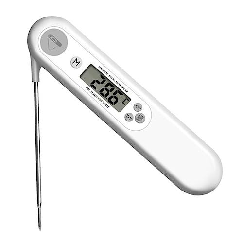 TOGEVAL Faltbares Digitales Grillthermometer mit Großem LCD Display Fleisch und Bbq Kerntemperaturmesser für Küche und Grill Präzise Temperatursonde für Steak Fisch Getränke und Barbecue von TOGEVAL