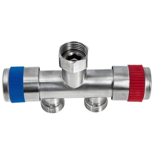 TOGEVAL Faucet Adapter Doppelkopf Verteiler Wasserhahn Splitter Gartenschlauch Waschmaschine Regentonenschlauch Outdoor Connector Robust Langlebig von TOGEVAL