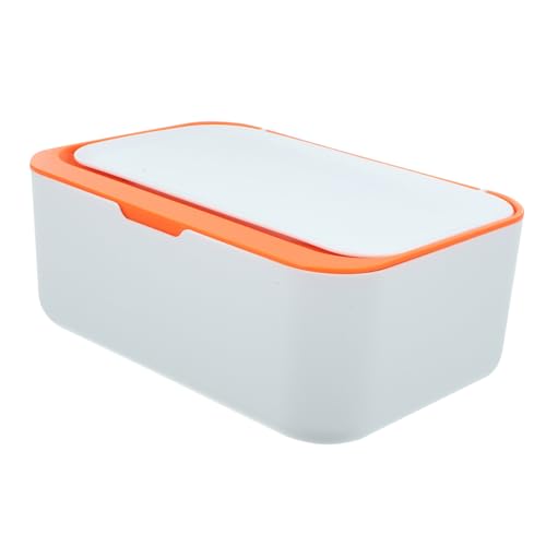 TOGEVAL Feuchttücher Aufbewahrungsbox mit Klappdeckel Große Kapazität Vielseitiger Papierboxhalter für Masken Feucht und Papiertücher Kompakt und Leicht für Küche Bad und Unterwegs Orange von TOGEVAL