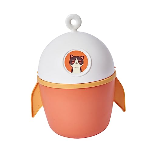 TOGEVAL Flip Design Mini Tischabfalleimer Kreativer Kompakten Müllbehälter Orange für Büro Schlafzimmer und Schreibtisch Praktisch für Papier und Kleine Abfälle von TOGEVAL