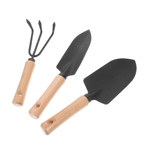 TOGEVAL Gartengeräte Teiliges Holzgriff Gartenschaufel und Rechen Strapazierfähig für Gartenarbeit Outdoor Unkrautentferner Vielseitig Leicht Transportierbar von TOGEVAL