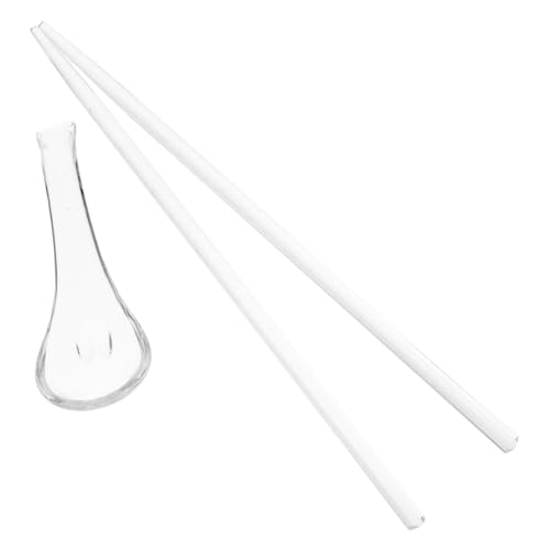 TOGEVAL Glas Esslöffel und Essstäbchen Transparent Ergonomisch Rutschfester Griff Feine Verarbeitung Multifunktional für Suppe Frühstück Sushi Wiederverwendbar Dekorativ TOGEVAL Glas Esslöffel und Essstäbchen Transparent Ergonomisch Rutschfester Griff Feine Verarbeitung Multifunktional für Suppe Frühstück Sushi Wiederverwendbar Dekorativ von TOGEVAL