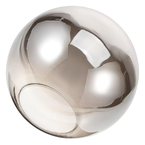 TOGEVAL Glaskugel Lampenschirm Ersatzglas Halbkreis Glas Lampenschirm für Pendelleuchte Wohnzimmer Schlafzimmer Bar Dekorationsglas Rauchgrau von TOGEVAL