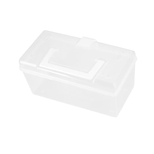 TOGEVAL Große Tragbare Medizinbox aus Kunststoff mit Tragegriff Multifunktionaler Notfall Kasten für Zuhause Transparente Aufbewahrungsbox mit Sicherheitsverschluss und Großem von TOGEVAL