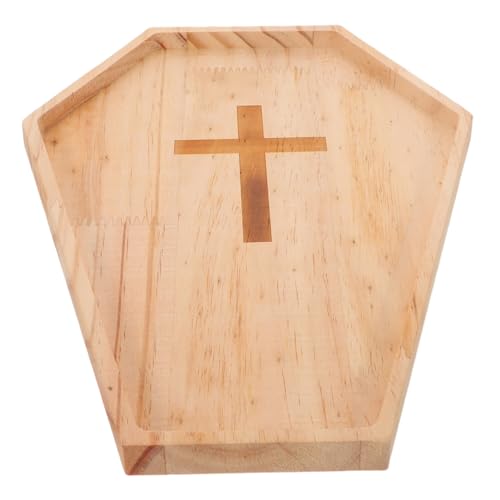 TOGEVAL Großes Holz-serviertablett in Sargform für Halloween Rustikales Coffin Charcuterie Board für Käse Obst Snacks Vielseitiges Party-tablett mit Glatter Oberfläche Leicht zu Reinigen von TOGEVAL