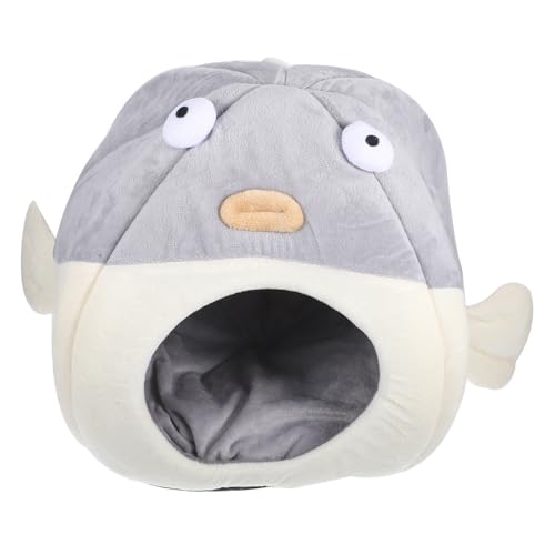 TOGEVAL Halbgeschlossene Katzenhöhle Flanell Pp Baumwolle Angenehm Warmes Schlafbett Haustiernest Komfortables Katzenbett Für Kleine Katzen Innenbereich von TOGEVAL