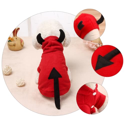TOGEVAL Halloween Haustierkostüm Teufels Design Winterkleidung für Katzen und Hunde Niedliche Schwarze Ohren und Festlicher Look als Fotorequisite und für von TOGEVAL