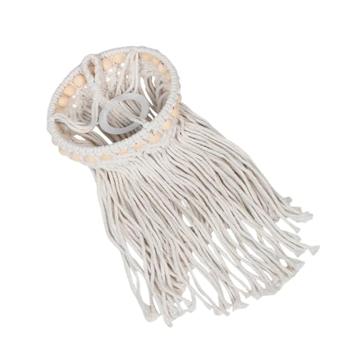 TOGEVAL Handgefertigter Makramee Lampenschirm Fransen Design Handgewebte Deckenlampe Boho Stil Für Wohnzimmer Schlafzimmer Atmosphäre von TOGEVAL