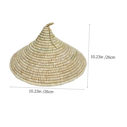 TOGEVAL Handgefertigter Strohhut Lampenschirm aus Natürlichem Stroh Rustikale Webkunst Dekorativer Topfdeckel für Zuhause Langlebig und Stilvoll Geeignet für Boho Tischlampen und von TOGEVAL