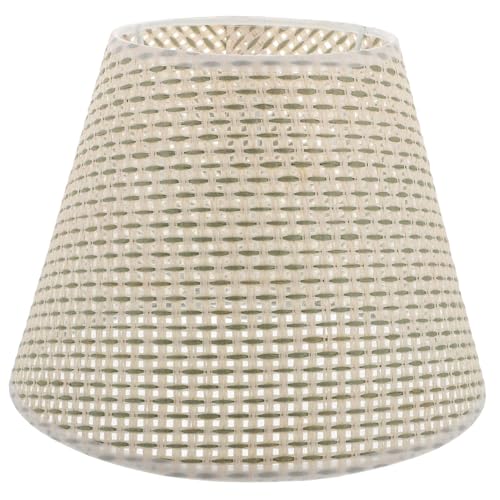 TOGEVAL Handgewebter Rattan Lampenschirm für Schreibtischlampe Leichter Stabiler Lampenschirm Einfache Installation Dekorativ und Warm für Wohn und Schlafzimmer von TOGEVAL