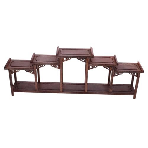 TOGEVAL Hartholz Display Regal aus Holz mit Elegantem Design Robust und Multifunktional als Tisch deko für Sammlerfiguren Wohnzimmer oder Büro Rustikale Holzdeko für Effiziente von TOGEVAL