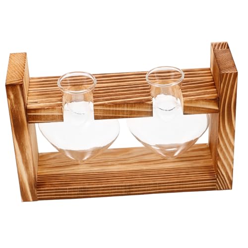 TOGEVAL Herzförmige Glasvase mit Holzständer Retro DIY Hydroponik Pflanzstation Transparente Tischdeko für Zimmerpflanzen Luftdurchlässig Vintage Design für Wohn und Schlafzimmer TOGEVAL Herzförmige Glasvase mit Holzständer Retro DIY Hydroponik Pflanzstation Transparente Tischdeko für Zimmerpflanzen Luftdurchlässig Vintage Design für Wohn und Schlafzimmer von TOGEVAL