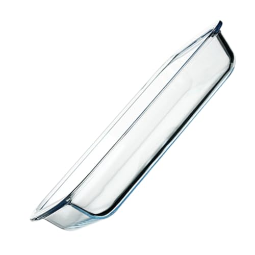 TOGEVAL Hitzebeständige Glas auflaufform Rechteckig mit Zwei Griffen Mikrowellengeeignet Spülmaschinenfest Stapelbar für Haushalt und Backofen von TOGEVAL