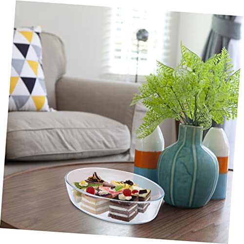 TOGEVAL Hitzebeständige Glas backform Ovaler Backofenbehälter Hitzebeständig Multifunktionale Glasbackform mit Glattem Rand Geeignet für Backen Grillen Mikrowelle und Gefrierschrank von TOGEVAL