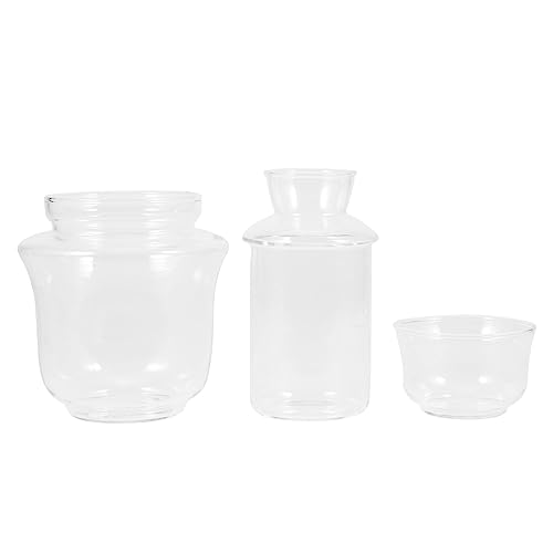 TOGEVAL Hitzebeständiger Teekessel mit Deckel Multifunktionaler Sake und Weinwärmer Stabiles Sicherheitsglas Design für Zuhause Restaurants und Teehäuser von TOGEVAL