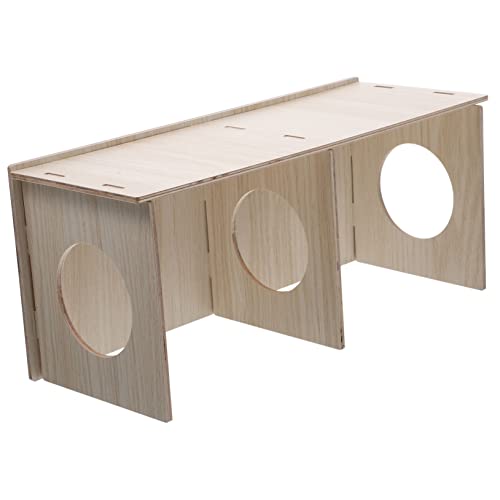 TOGEVAL Holz Hamsterhaus aus Hochwertigem Beißfestem Naturholz Langlebiges Versteck und Spielhaus für Hamster Mäuse und Meerschweinchen Privater Rückzugsort für Kleintiere Ganzjährig von TOGEVAL