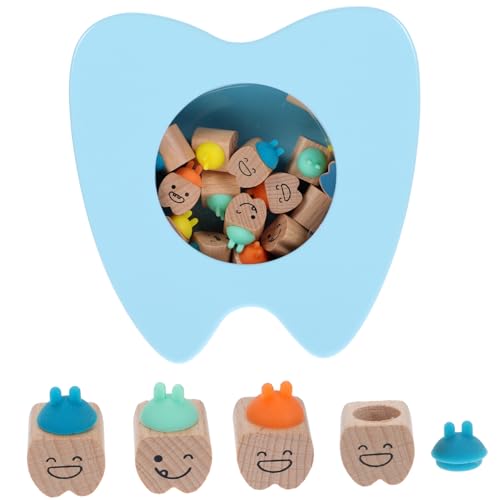 TOGEVAL Holz Milchzahn Aufbewahrungsbox Robust Zähnchen Andenkenhalter Jungen Mädchen Geschenk Erinnerungsbox für Milchzähne Langlebig Sicher von TOGEVAL
