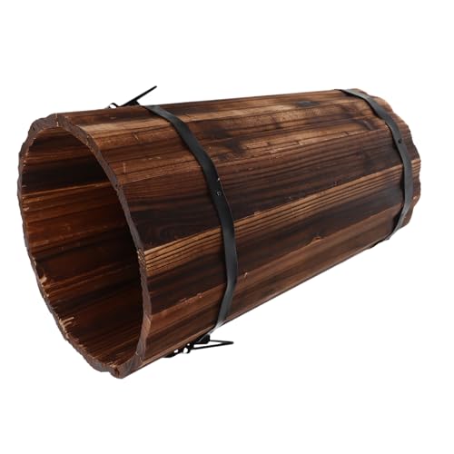 TOGEVAL Holz Mülleimer Rund mit Griff Dekorativer Abfallkorb für Schlafzimmer Badezimmer und Büro Praktischer Papierkorb für Haushalt Home Office Design aus Natürlichem Holz von TOGEVAL