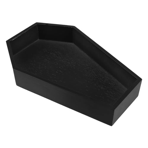 TOGEVAL Holz-sarg-tablett Halloween Servierplatte Coffin Tray für Süßigkeiten Snacks Gothic Dekor Stabile Holzcharcuterieplatte Gruselige Party-deko und Home-Accessoire von TOGEVAL