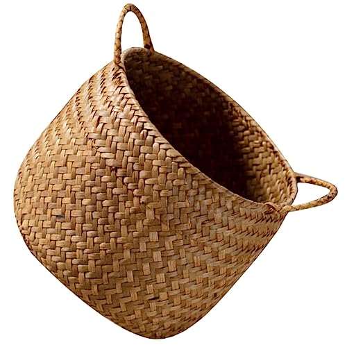 TOGEVAL Japanischer Geflochtener Aufbewahrungskorb Klein Multifunktionaler Kosmetik Organizer und Dekorativer Blumenkorb Handgefertigter Rustikaler Weidenkorb für Tisch und Zuhause von TOGEVAL