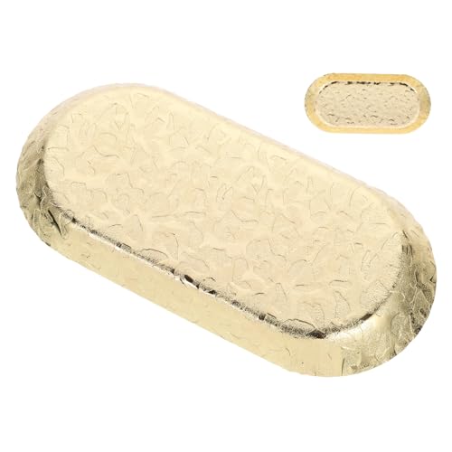TOGEVAL Juwelen Tablett aus mit Hammerschlag Oberfläche Multifunktionales Serviertablett für Schmuck Süßigkeiten und Kosmetik Nordischer Stil Goldfarben Dekoratives Aufbewahrungstablett TOGEVAL Juwelen Tablett aus mit Hammerschlag Oberfläche Multifunktionales Serviertablett für Schmuck Süßigkeiten und Kosmetik Nordischer Stil Goldfarben Dekoratives Aufbewahrungstablett von TOGEVAL