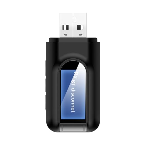 TOGEVAL Kabelloser USB Dongle Audio Adapter mit LCD Display Wireless Receiver Transmitter Aux Kompatibel für Auto PC Tv Kabellose Musikwiedergabe von TOGEVAL