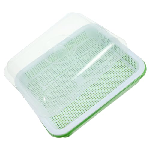 TOGEVAL Keimschale mit Deckel Wasserdichtes Tiefes Anzucht Sprout tablett für Mungbohnen Erdnüsse und Schwarze Bohnen Langlebig Belüftet für Keimung ohne Erde zu Hause Büro von TOGEVAL