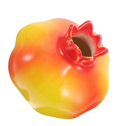 TOGEVAL Keramik Granatapfel Vase Kreative Hydroponik Deko Vase für Desktop Blumen Wohnzimmer Büro Modern Schmal Dekorative Tischvase von TOGEVAL