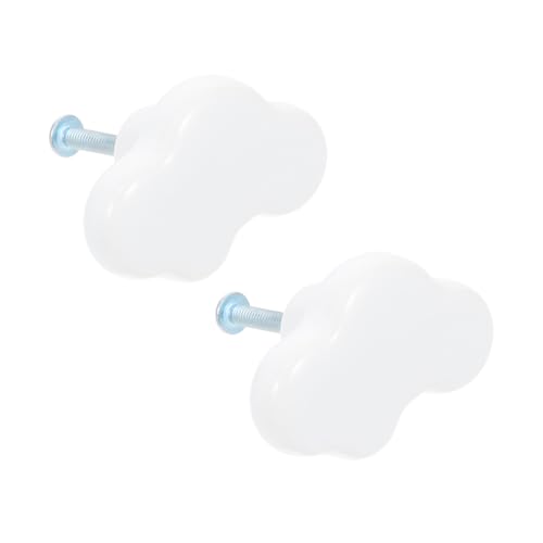 TOGEVAL Keramik Möbelknopf Wolkenform Weiß Kinderzimmer Schubladengriff Kommode Griff Wohnzimmerschrank Zubehör Langlebig und Korrosionsbeständig von TOGEVAL