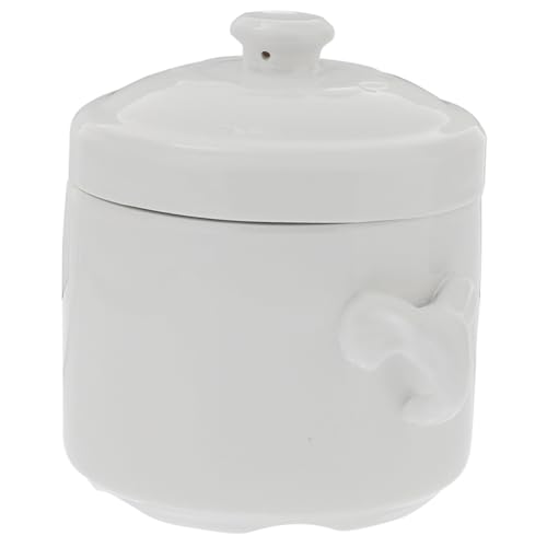 TOGEVAL Keramik Schmortopf mit Deckel Hitzebeständige Suppenschale für Suppe Dessert Vielseitige Servierschüssel für Küche Restaurant Camping Klassisch Robust von TOGEVAL