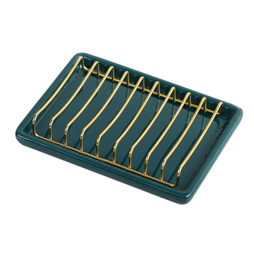 TOGEVAL Keramik Seifenschale mit Abfluss Langlebiger Edelstahlrahmen Belüftet und Schnell Ablaufend Hygienische Aufbewahrung für Badezimmer und Haushalt Einfache Reinigung Modernes Design TOGEVAL Keramik Seifenschale mit Abfluss Langlebiger Edelstahlrahmen Belüftet und Schnell Ablaufend Hygienische Aufbewahrung für Badezimmer und Haushalt Einfache Reinigung Modernes Design von TOGEVAL