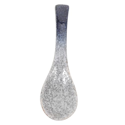 TOGEVAL Keramik Suppenlöffel Retro Design Vintage Porzellan Löffel Für Suppe Reis Knödel Asiatischer Stil Küchenlöffel Für Zuhause Restaurant Cafés von TOGEVAL