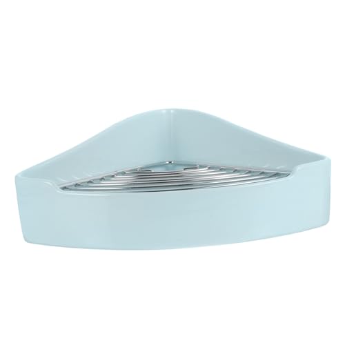 TOGEVAL Keramik Tier Toilette Dreieck Ecktoilette mit Sicherem für Kleine Haustiere Wie Kaninchen Meerschweinchen Hamster rutschfeste Leicht zu Reinigende Katzentoilette für Innenbereich von TOGEVAL