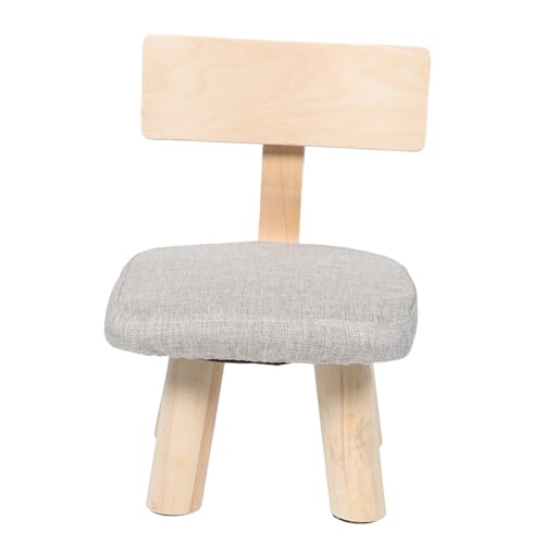 TOGEVAL Kinderhocker mit Rückenlehne aus Massivem Holz Stabiler Family Stool Sicher und Belastbar für Kinderzimmer Garten Kindergarten und Essbereich Leicht zu Reinigen von TOGEVAL