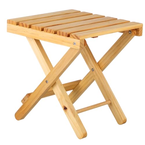 TOGEVAL Klappbarer Kleiner Holz Beistelltisch Tragbar Faltbarer Outdoor Picknicktisch für Garten Strand Weinliebhaber Kompakt Leicht Vielseitig für Innen und Außenbereich Geeignet von TOGEVAL