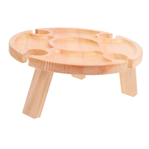 TOGEVAL Klappbarer Runder Outdoor weintisch Tragbar Picknicktisch mit Fach für Flasche Gläser und Snacks für Strand Camping Garten und Weinpartys TOGEVAL Klappbarer Runder Outdoor weintisch Tragbar Picknicktisch mit Fach für Flasche Gläser und Snacks für Strand Camping Garten und Weinpartys von TOGEVAL