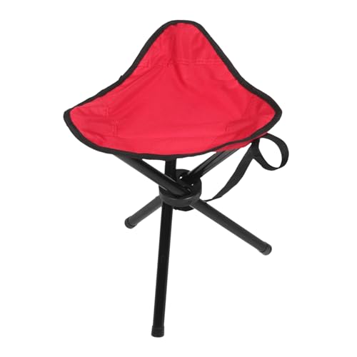 TOGEVAL Klappstühle Klappstuhl Camping-Klapphocker Hocker zusammenklappbar Leichter Hockersitz zusammenklappbarer picknickhocker Campinghocker Hocker klappbar Hocker tragbar Metall rot von TOGEVAL