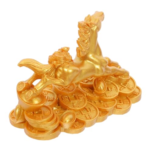 TOGEVAL Kleine Pferdeskulptur aus Robustem Resin Figur für Wohn und Bürodekoration Kompakte Detailreiche Handwerkskunst Vielseitig Einsetzbar Schreibtisch Weinregal Wohnzimmer von TOGEVAL