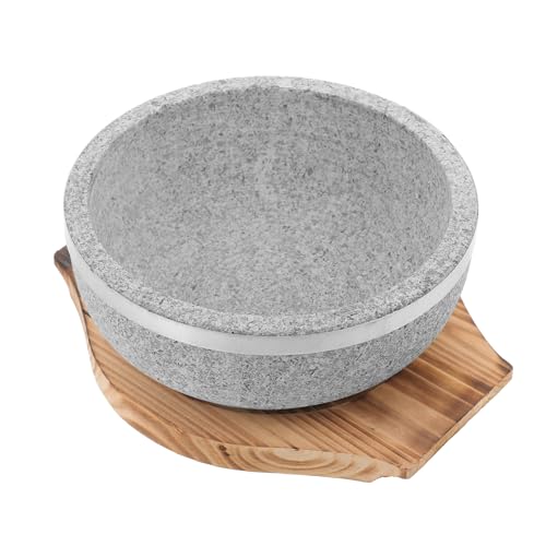 TOGEVAL Koreanische Bibimbap Steinschale ohne Beschichtung Hitzebeständige Stein Schüssel mit Holzunterlage Servierschale für Suppe und Reisgerichte Robuste Langlebige Kochschale TOGEVAL Koreanische Bibimbap Steinschale ohne Beschichtung Hitzebeständige Stein Schüssel mit Holzunterlage Servierschale für Suppe und Reisgerichte Robuste Langlebige Kochschale von TOGEVAL