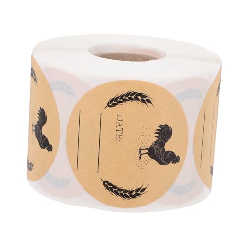 TOGEVAL Kraftpapier Runde Ei Verpackungsaufkleber Selbstklebend Etiketten Für Eierkartons und Einmachgläser Zur Einfachen Identifikation Und Vielseitiger Nutzung von TOGEVAL
