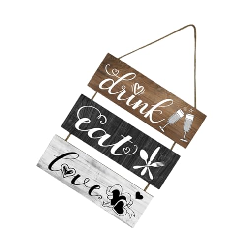 TOGEVAL Küchen Holzschild mit Seil zum Aufhängen Leichtes Türschild aus Robustem Holz Dekoratives Wandbild für Küche und Esszimmer Kompakte Natürliche Holzoptik Vintage Wanddekoration von TOGEVAL