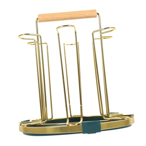TOGEVAL Küchenbecherhalter aus Stilvolles Tassenregal für Platzsparend und Atmungsaktiv für Küche und Wohnzimmer mit Grünem Tablett und Holzgriff TOGEVAL Küchenbecherhalter aus Stilvolles Tassenregal für Platzsparend und Atmungsaktiv für Küche und Wohnzimmer mit Grünem Tablett und Holzgriff von TOGEVAL