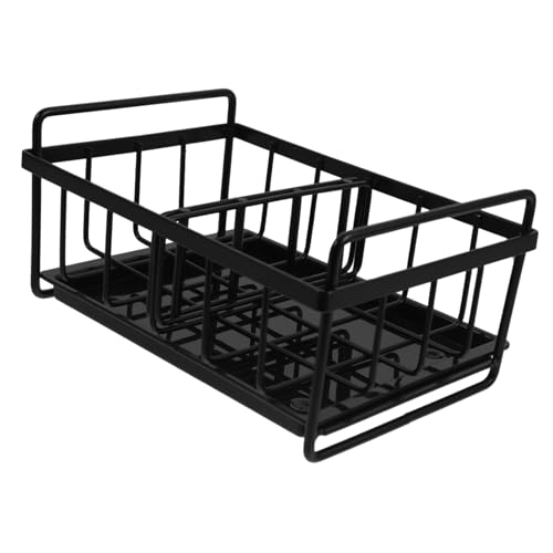 TOGEVAL Küchenspüle Organizer Ablage mit Ablaufwanne Multifunktionaler Schwamm Seifenhalter Platzsparendes Abtropfgestell für Schwämme Bürsten und Küchenzubehör Schwarz für Küche und Bad von TOGEVAL