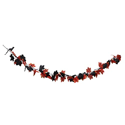 TOGEVAL Künstlicher Ahornblatt Girlande Halloween Deko Bunte Wanddekoration für Zuhause für Balkon Garten Tisch und Treppen Herbstdeko für Halloweenfeiern von TOGEVAL