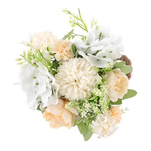 TOGEVAL Künstlicher Blumenstrauß in Metalltopf Dekorative Blumendekoration für Tisch Wohnzimmer und Hochzeiten Pflegeleichte Vielseitige Kunstblumen für von TOGEVAL