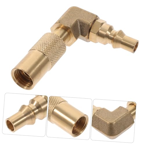 TOGEVAL Kupfer Propangas Adapter Winkelverbinder für Wohnmobil Gasschlauch Langlebiger Messing Anschluss für Grill und Tragbare Gasgeräte von TOGEVAL
